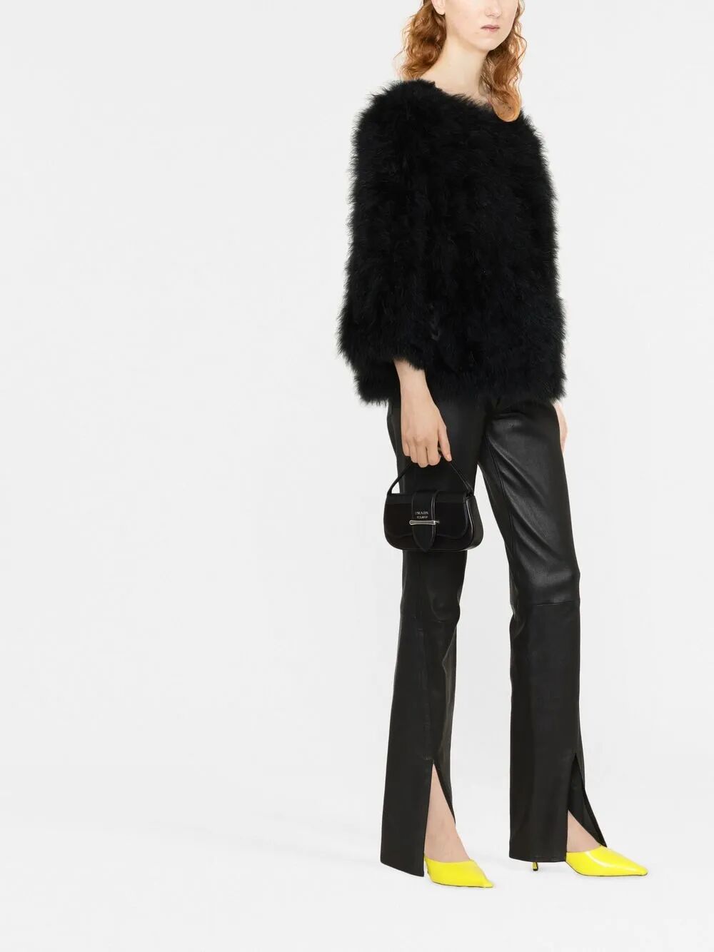 3/4 SLEEVES SHORT FEATHER JACKET