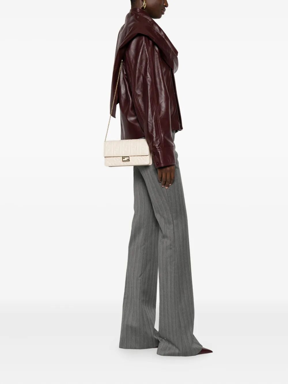 WALLET ON CHAIN BAGUETTE IN NAPPA LEATHER WITH FF MOTIF