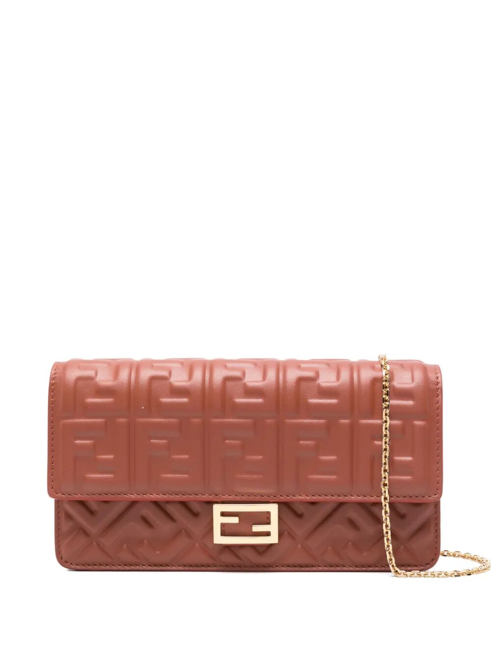 WALLET ON CHAIN BAGUETTE IN NAPPA LEATHER WITH FF MOTIF