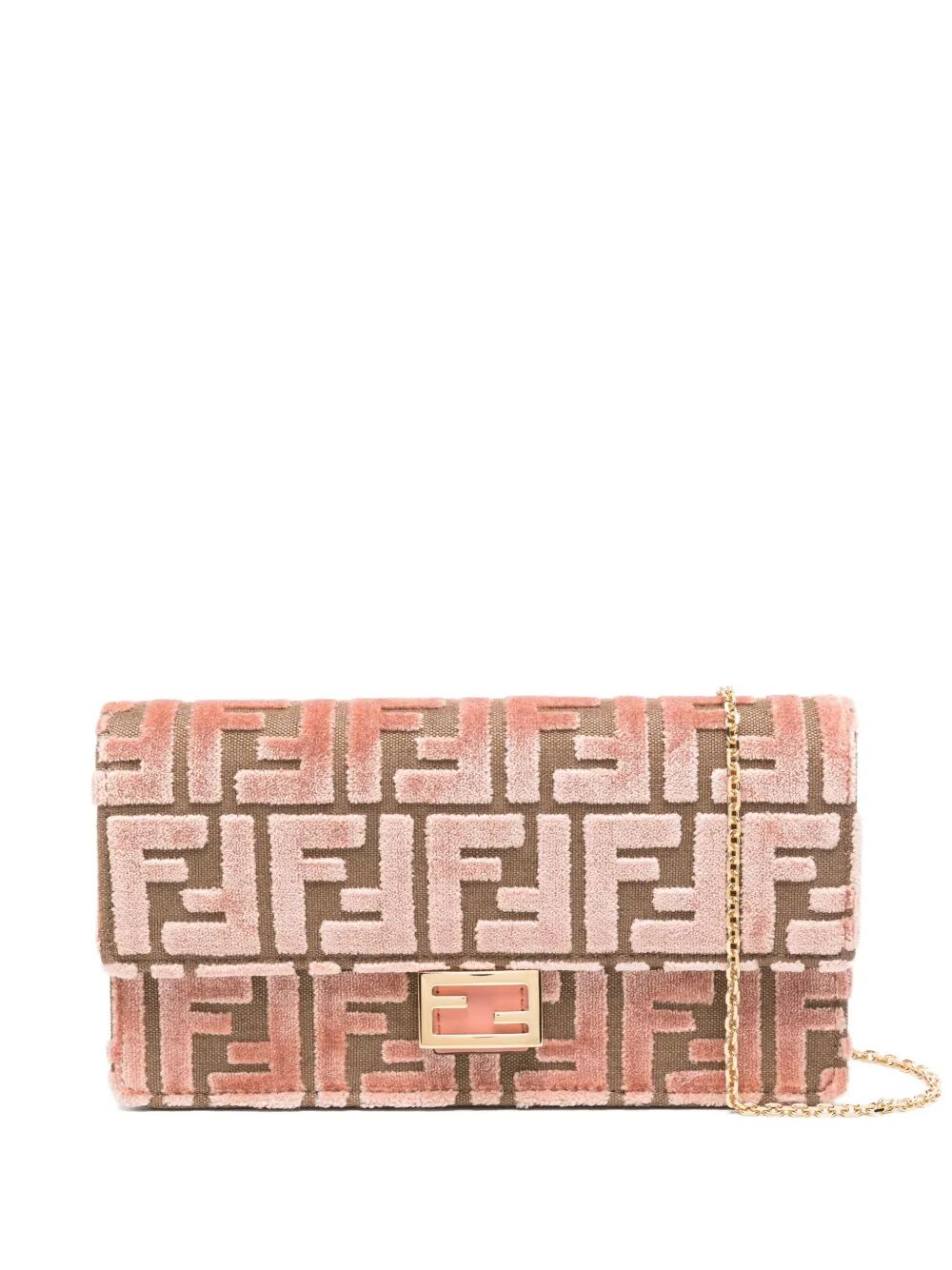 WALLET ON CHAIN BAGUETTE IN FF JACQUARD VELVET