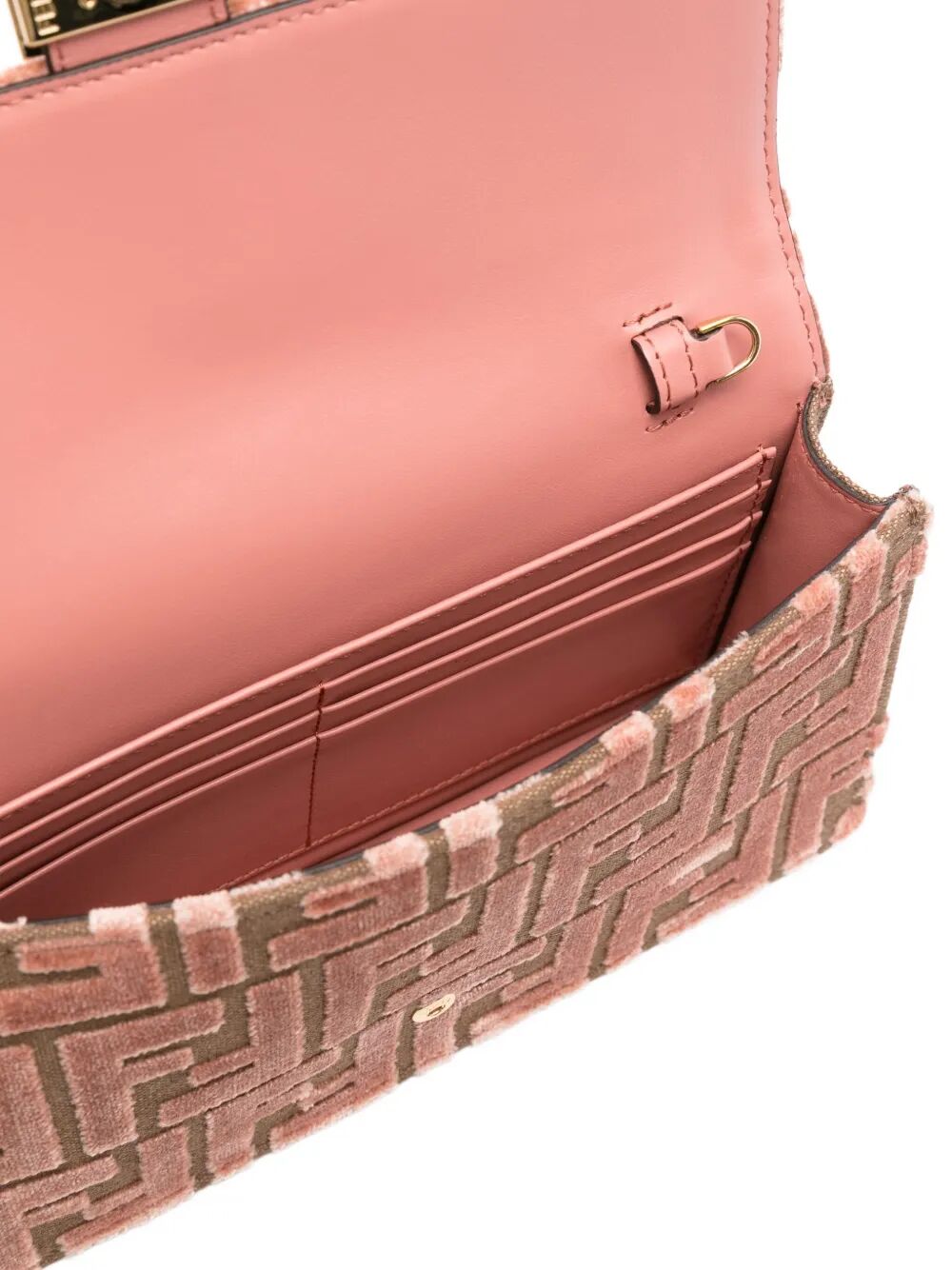 WALLET ON CHAIN BAGUETTE IN FF JACQUARD VELVET