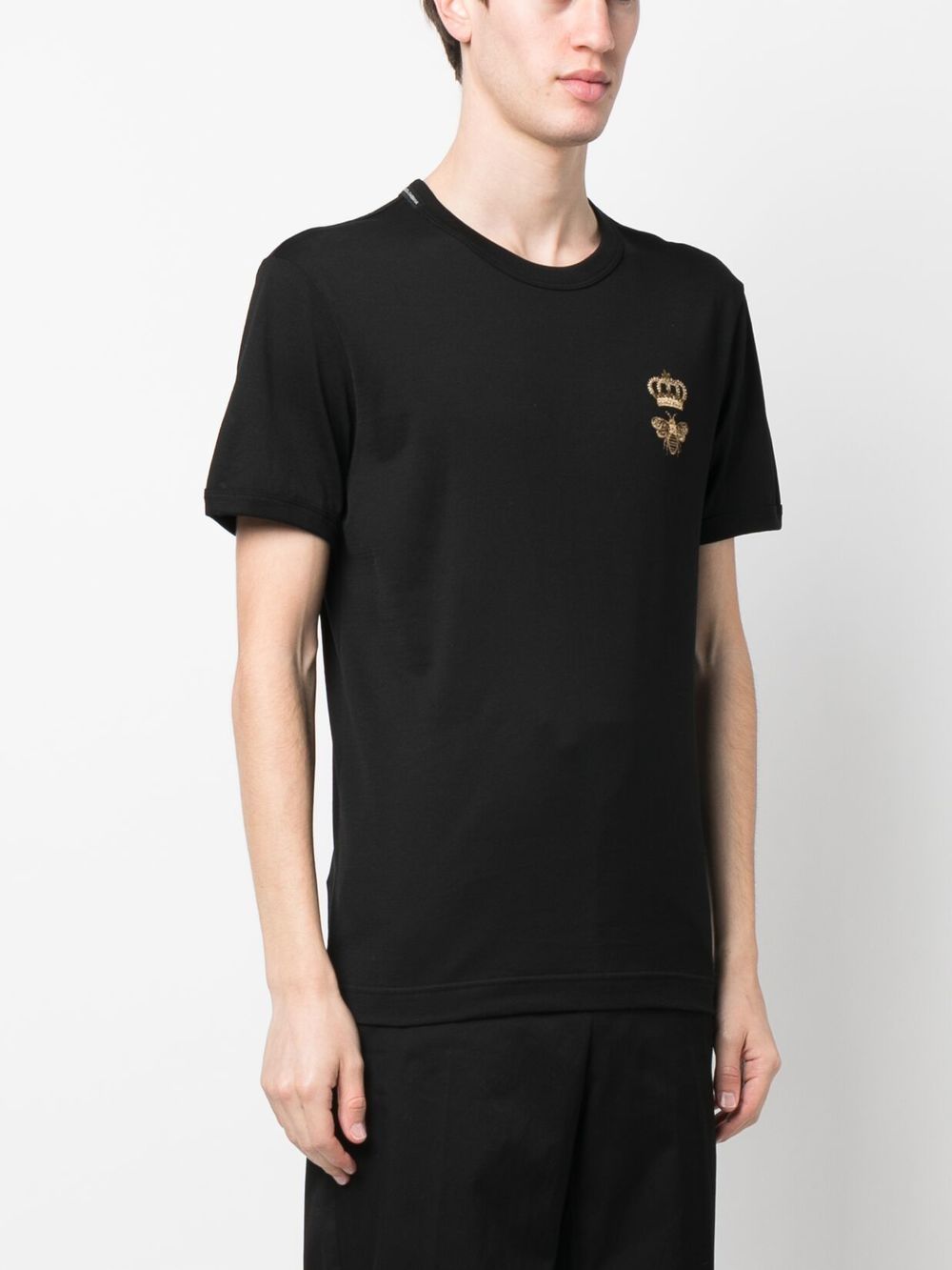 COTTON JERSEY T-SHIRT WITH LUREX EMBROIDERY