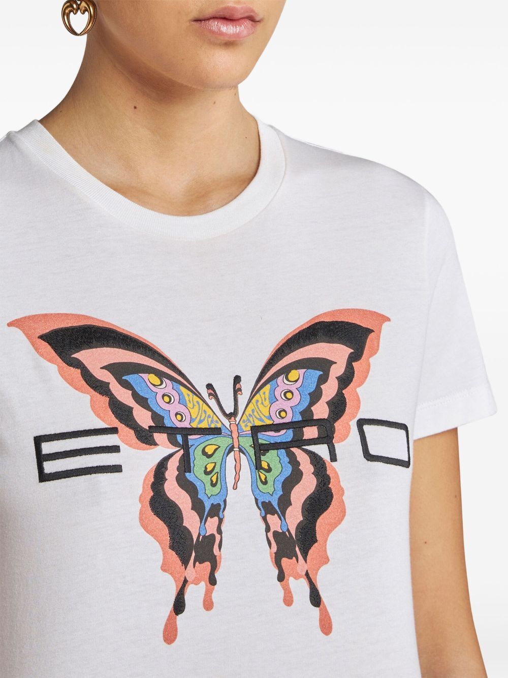 PRINTED T-SHIRT WITH EMBROIDERED LOGO