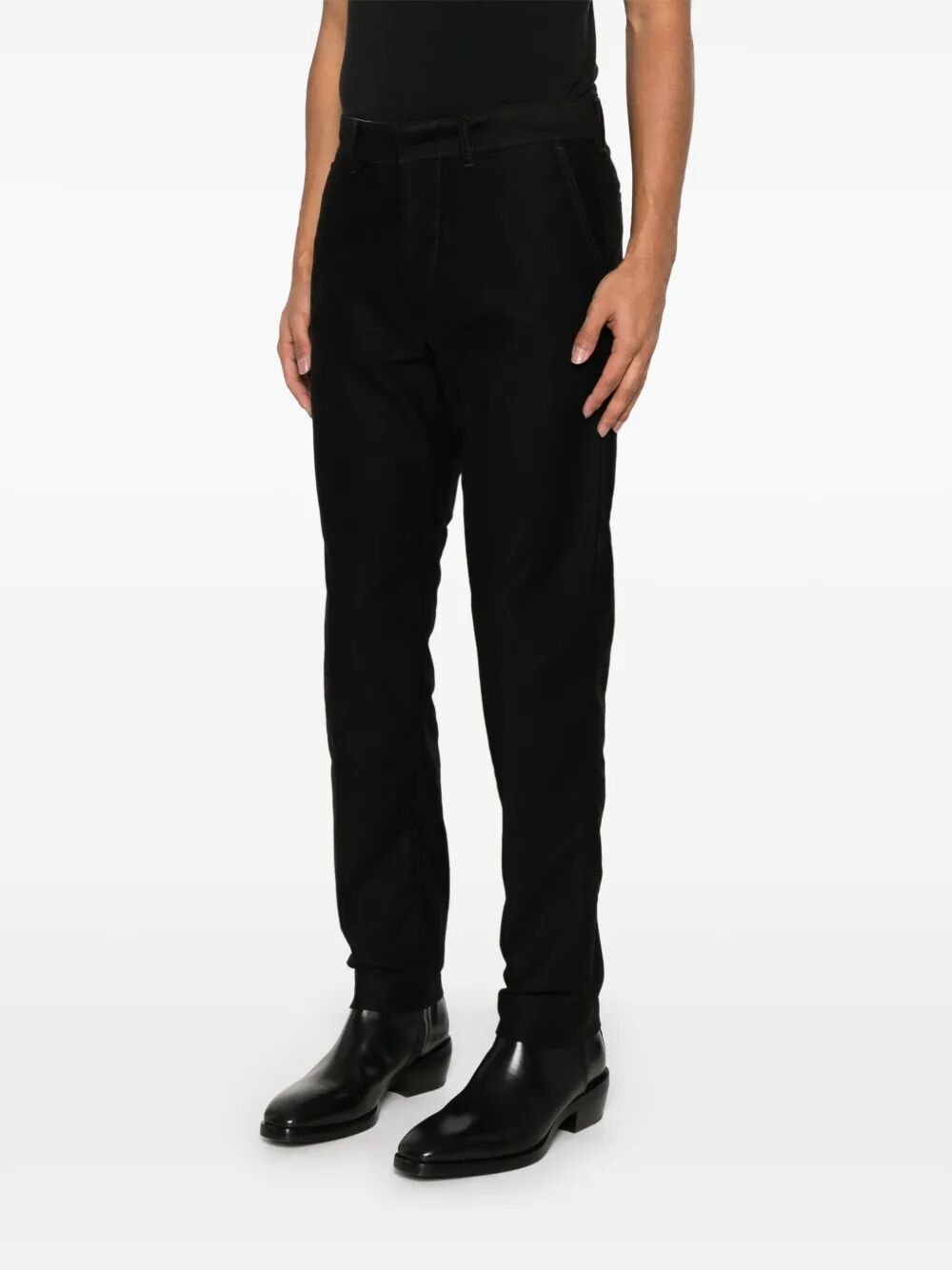 COTTON SATIN CHINO TROUSERS