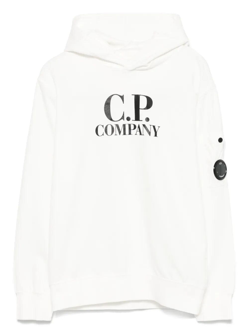 LENS-DETAIL LOGO-PRINT COTTON HOODIE