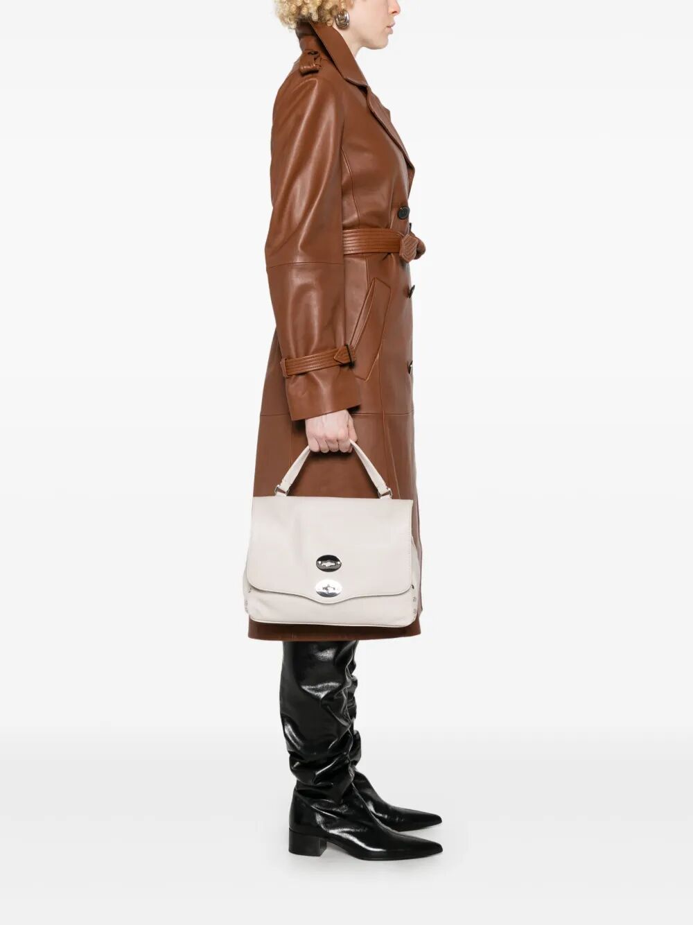 TUMBLED LEATHER SMALL POSTINA DAILY GIORNO BAG