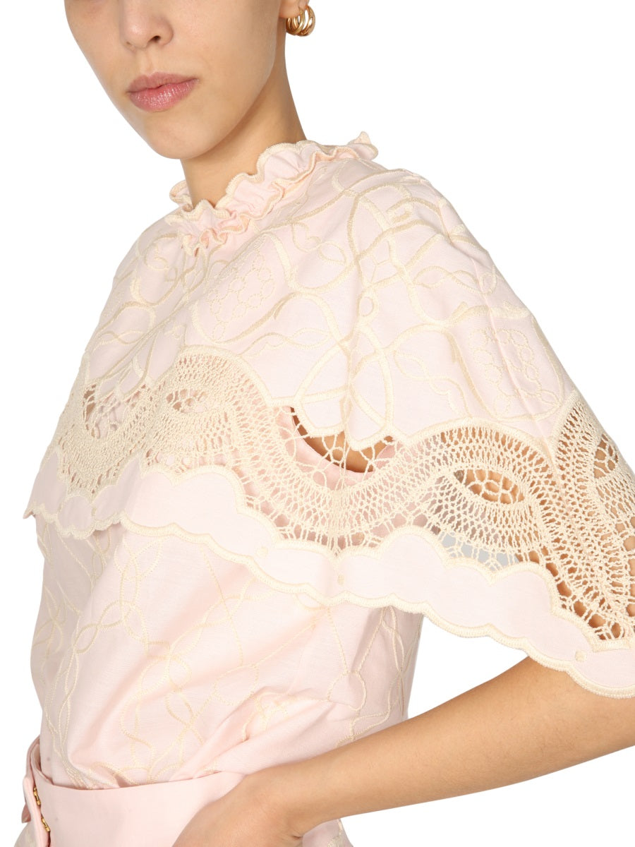 EMBROIDERED CAPE TOP