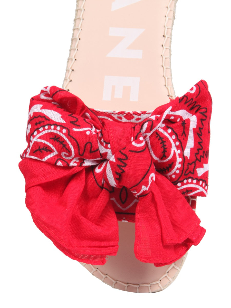 LOW SANDALS WITH BANDANA BOW