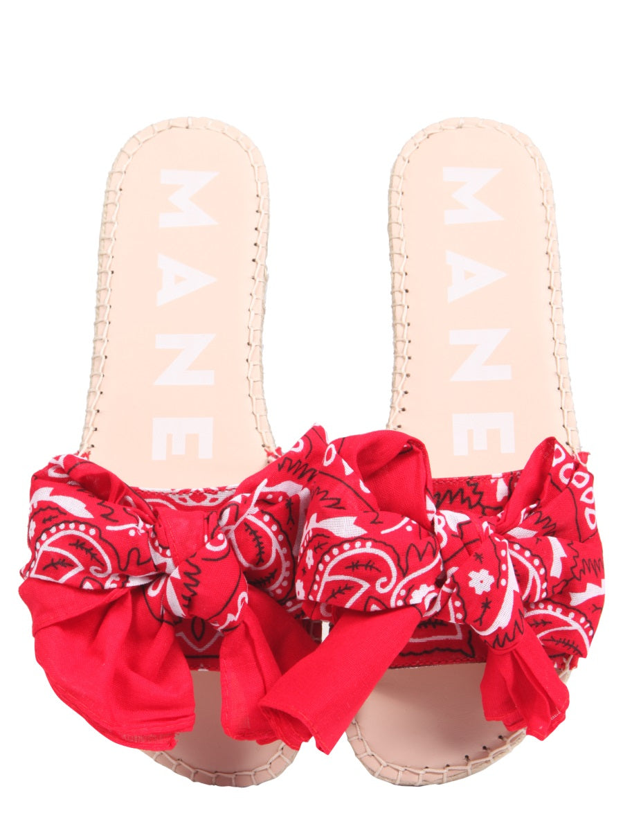 LOW SANDALS WITH BANDANA BOW