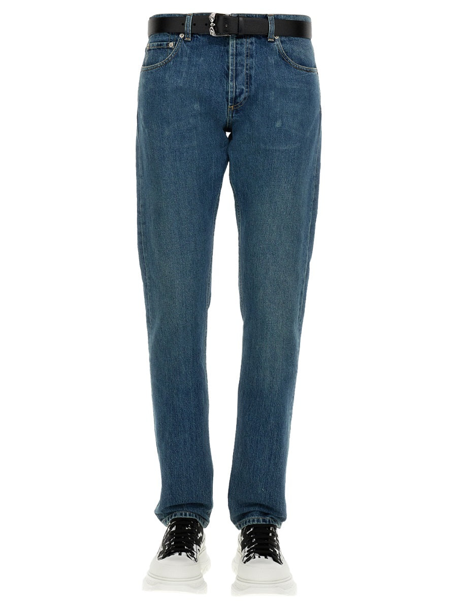 JEANS WITH EMBROIDERED LOGO