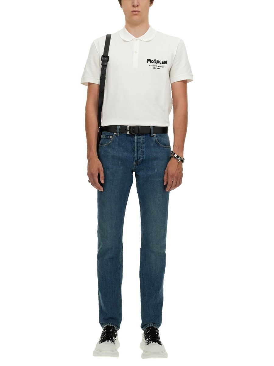 JEANS WITH EMBROIDERED LOGO