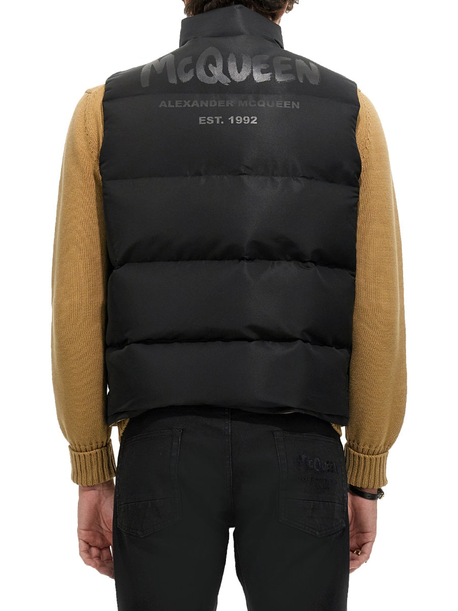 GRAFFITI LOGO PRINT DOWN VEST