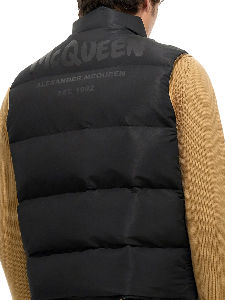 GRAFFITI LOGO PRINT DOWN VEST