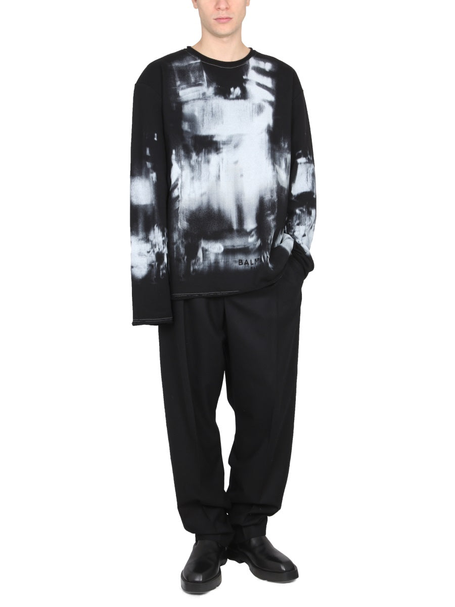 TIE DYE PATTERN CREWNECK SWEATSHIRT