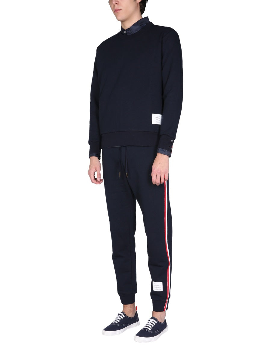 SWEATSHIRT WITH TRICOLOR INLAY
