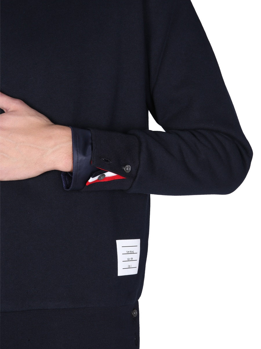 SWEATSHIRT WITH TRICOLOR INLAY