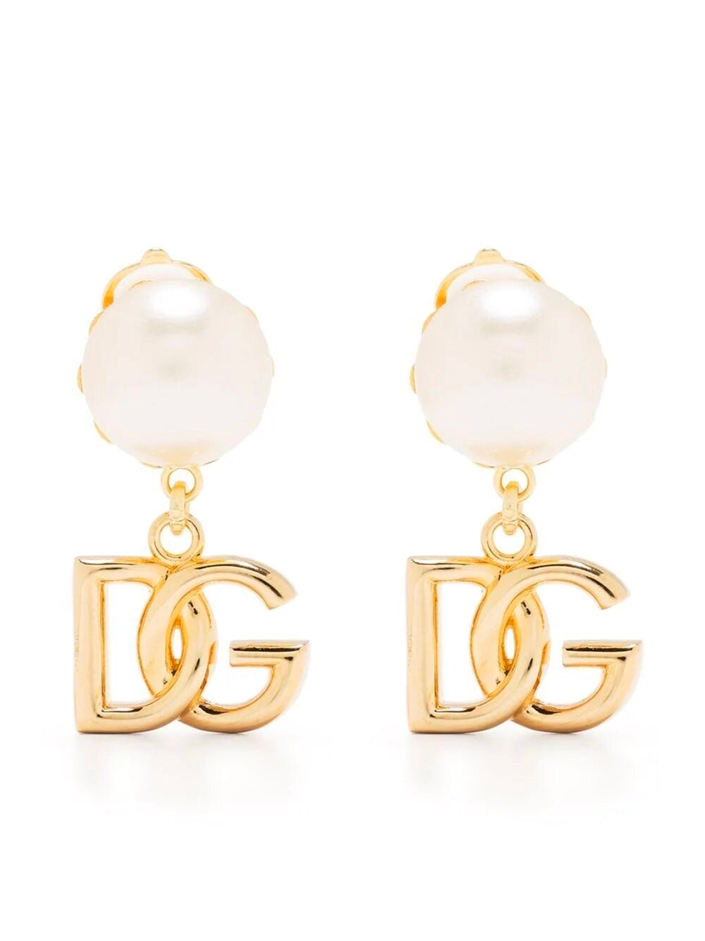 EARRINGS WITH DG LOGO AND PEARL