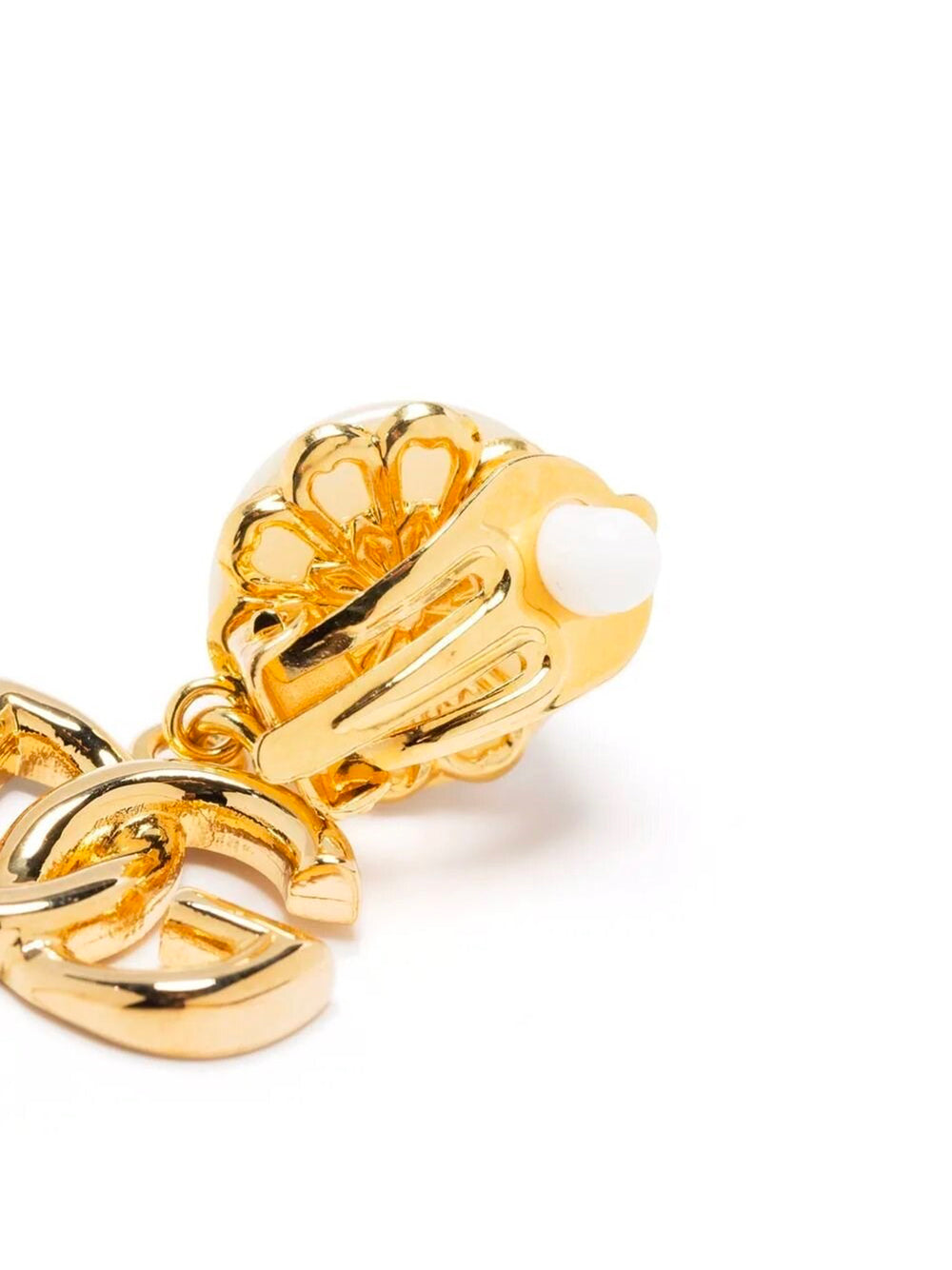 EARRINGS WITH DG LOGO AND PEARL