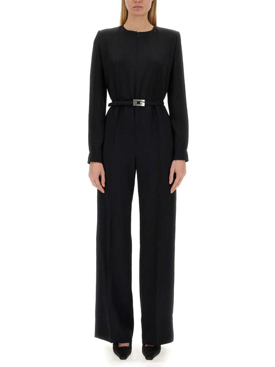 VISCOSE JUMPSUIT WITH BELT