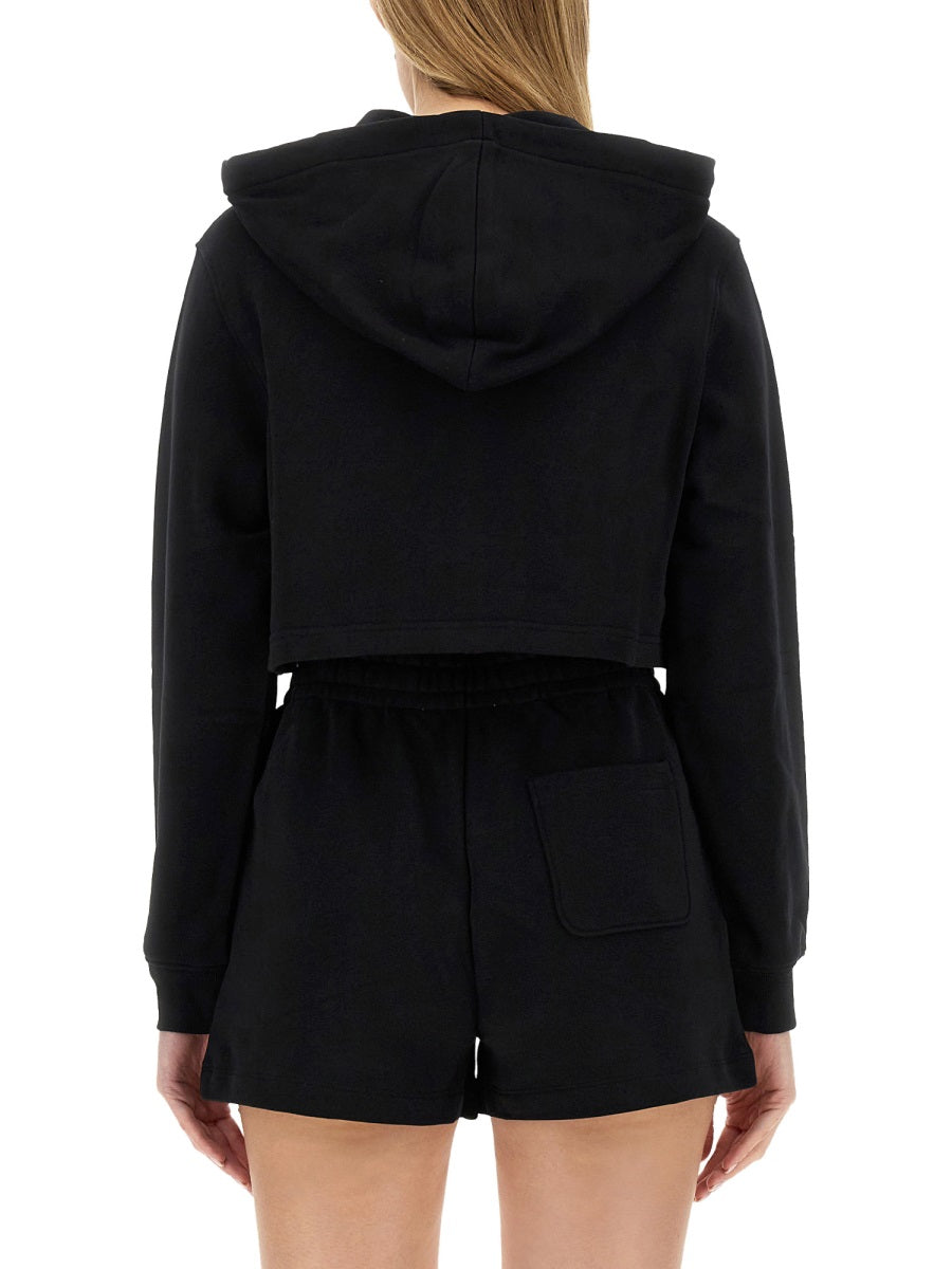 CROPPED SWEATSHIRT WITH TEDDY BEAR LOGO