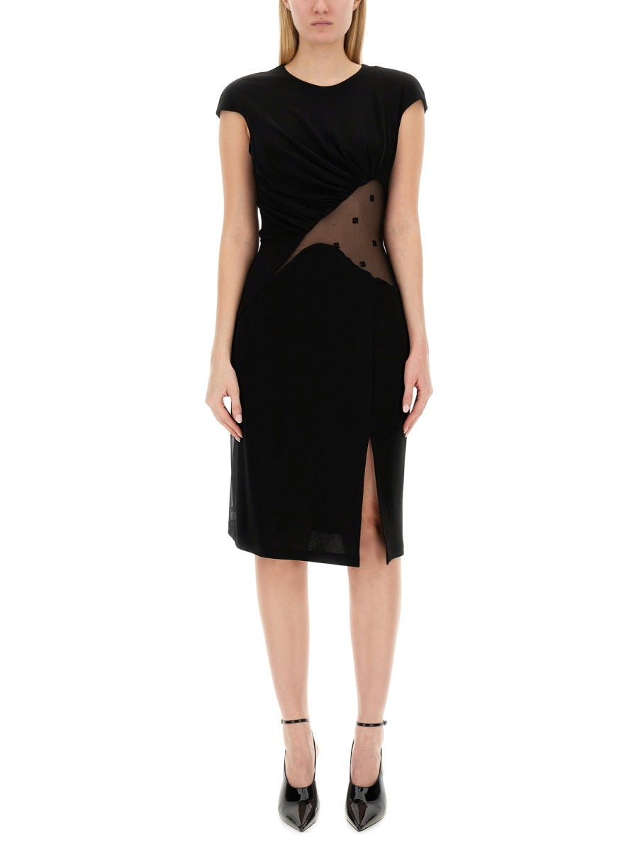 4G CREPE AND TULLE DRESS