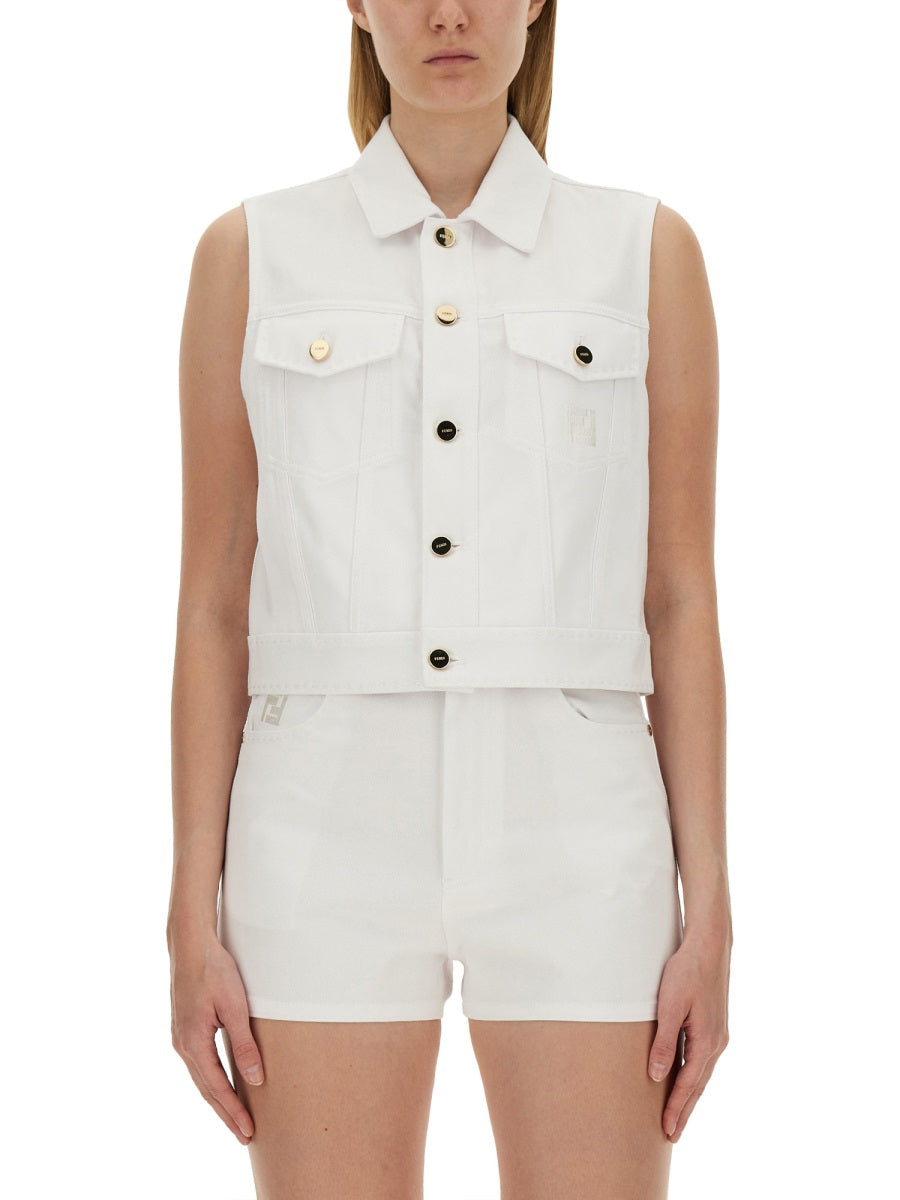 CROPPED DENIM VEST