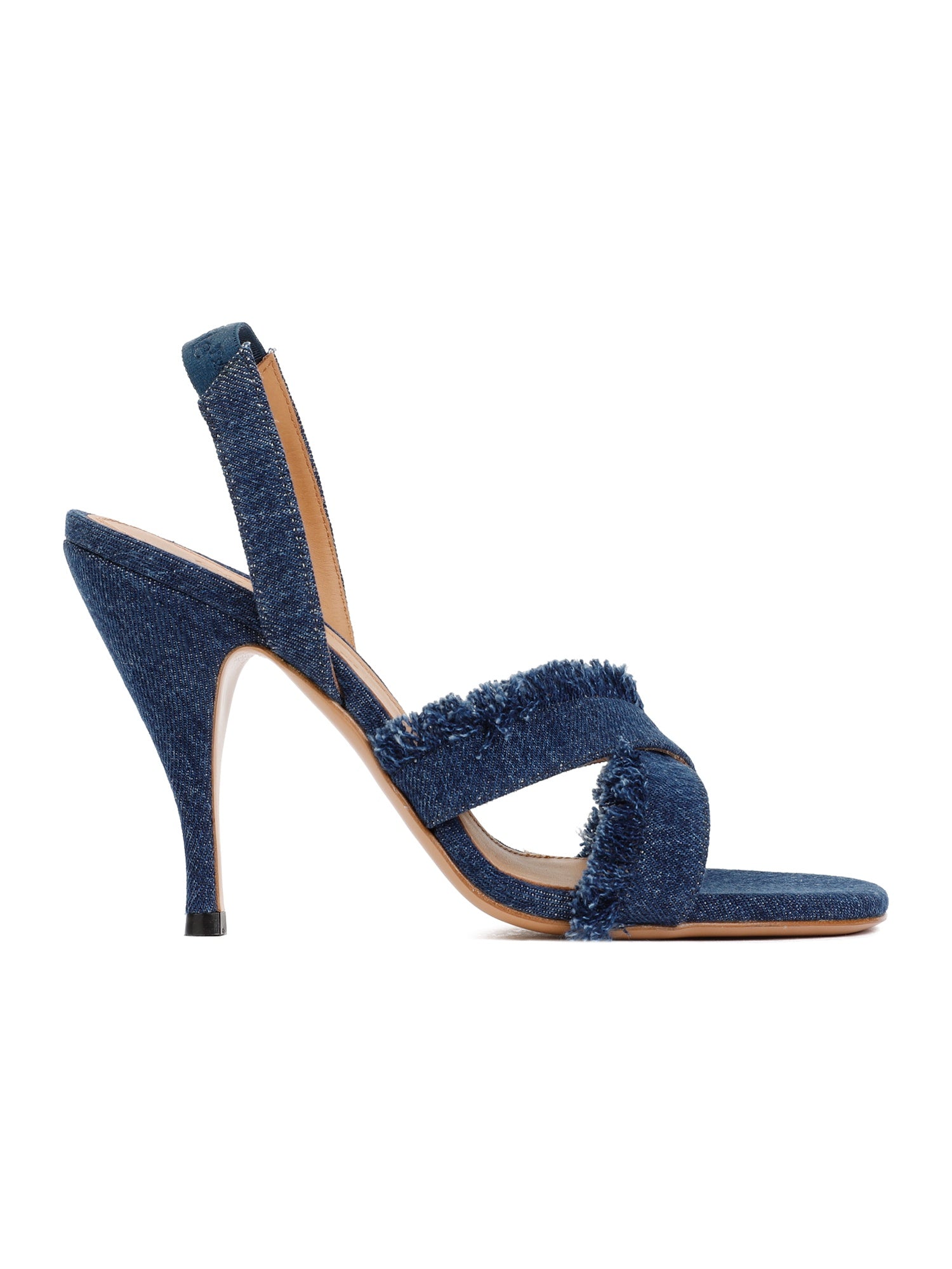 Curvy Heel Denim Sandal