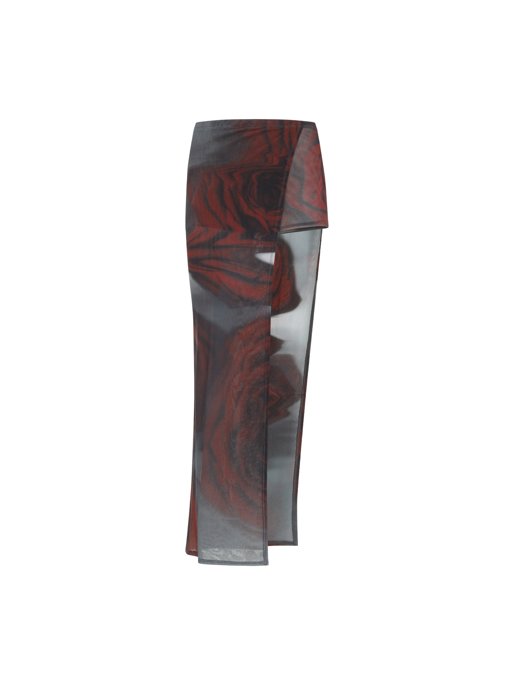 Blurry Roses Asymmetric Midi Skirt