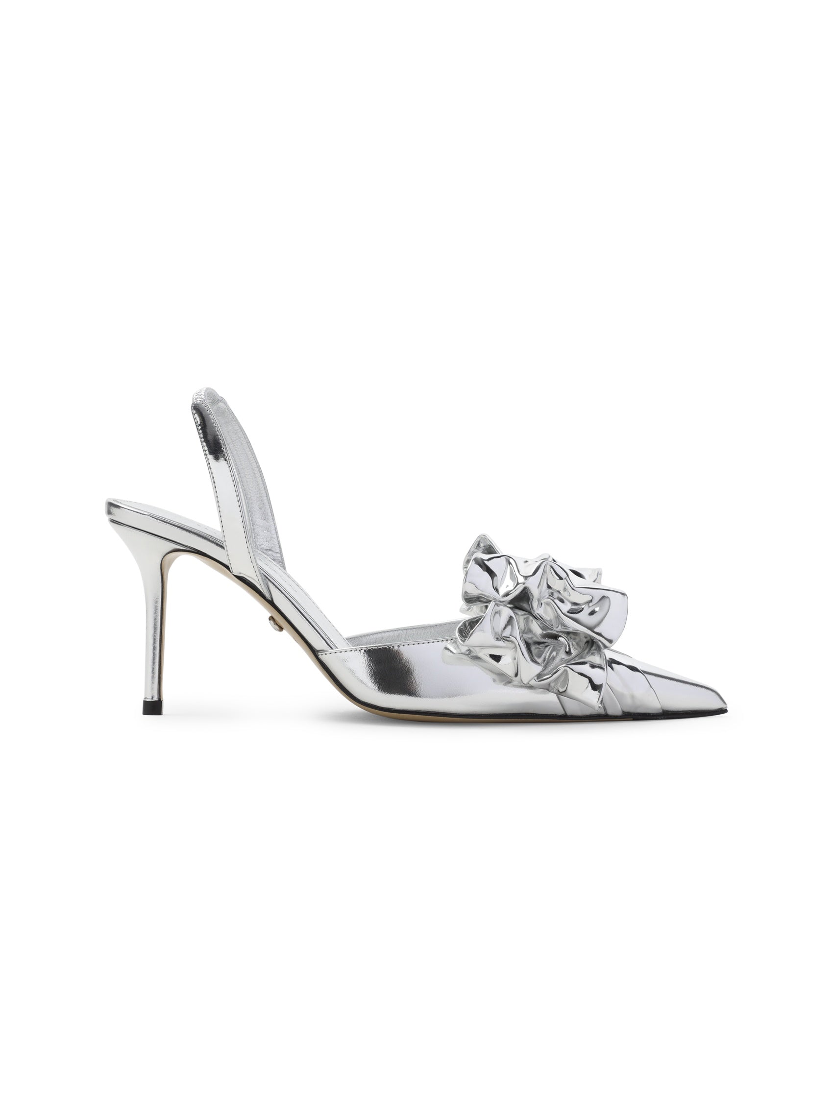 Le Cadeau Silver Wrapped Leather Pumps