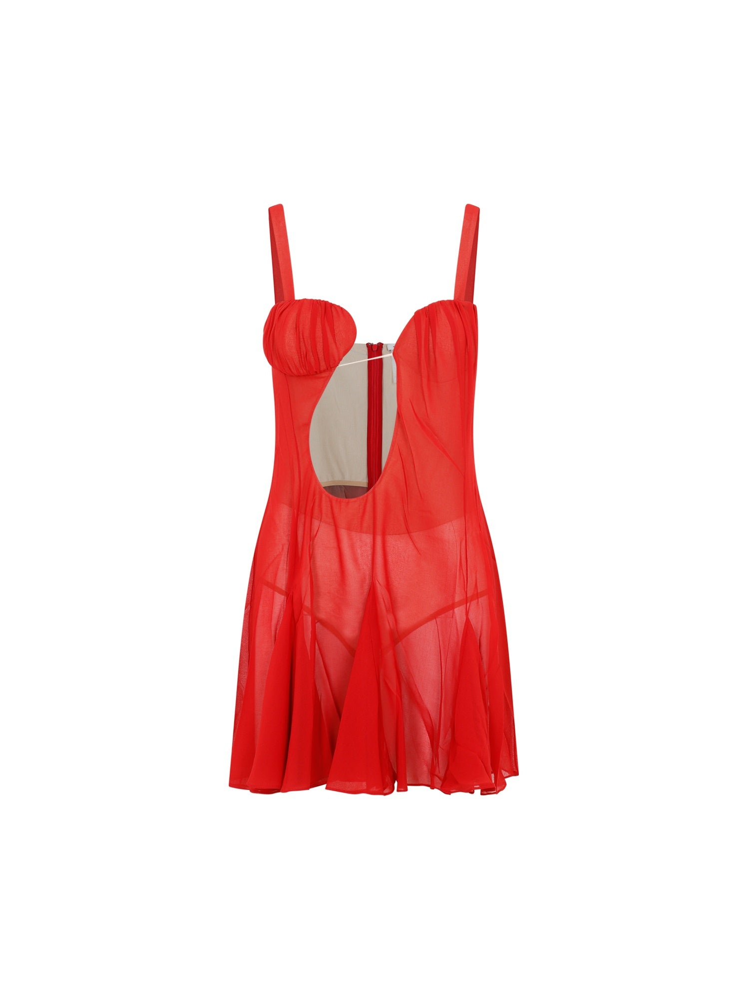 Asymmetrical Panel Godet Mini Dress