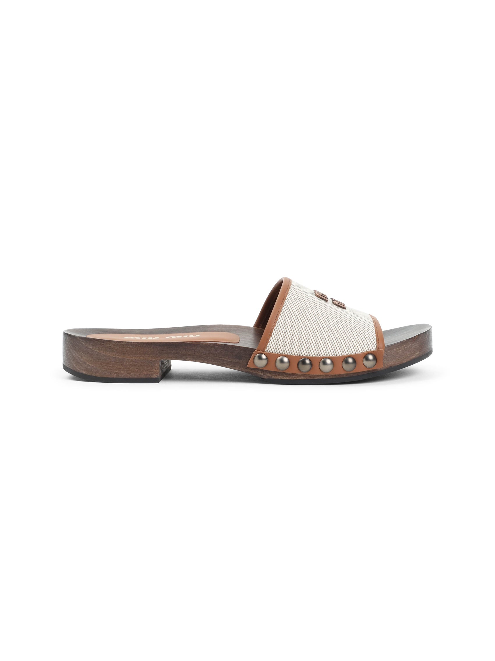 Canvas and Leather Clogs