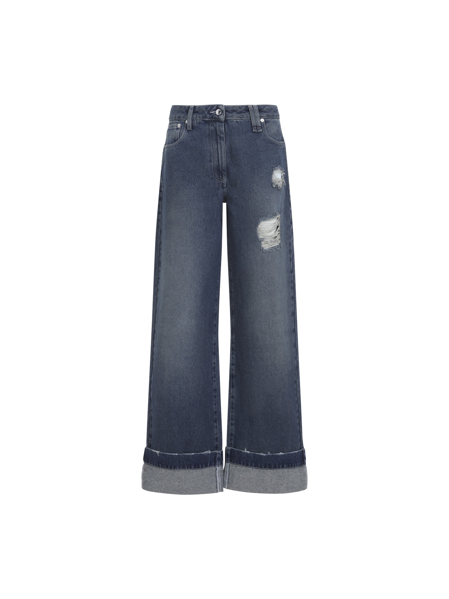 Distressed Straight Leg Jeans