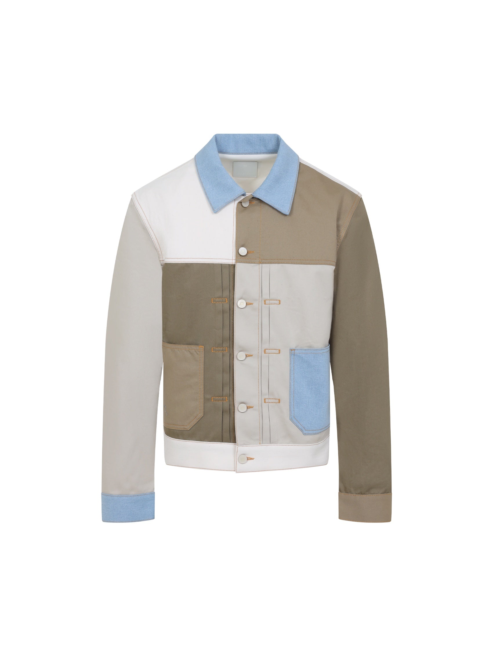Pleated And Snapped Denim Jacket