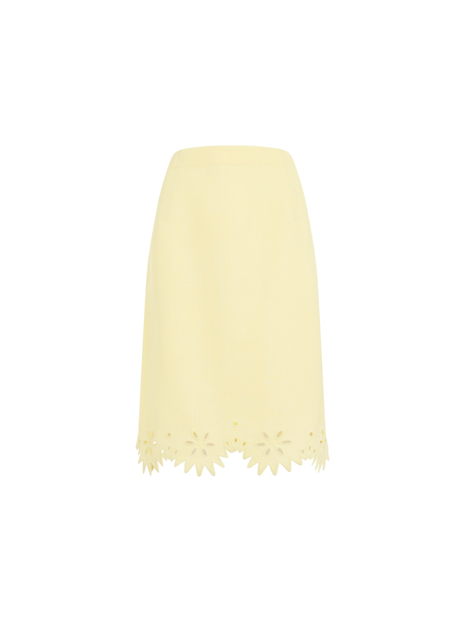 Grainy English Embroidery Midi Skirt