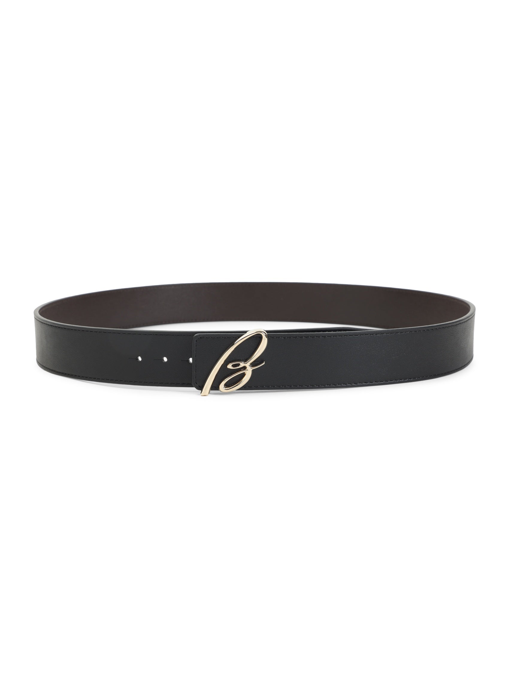 B Logo Reversible Leather Belt