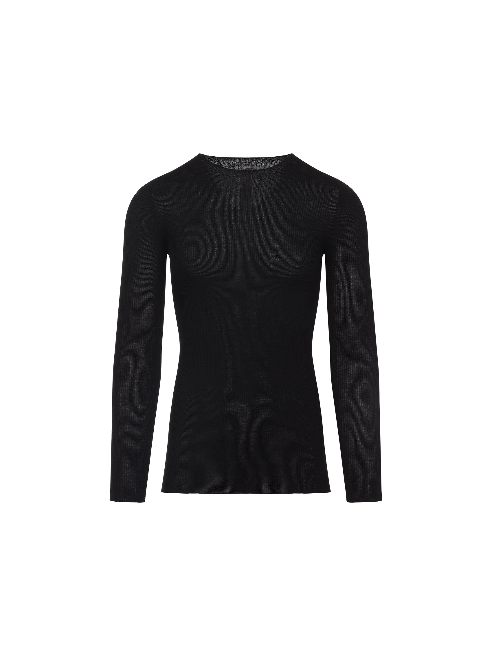 Ribbed Round Neck Pullover