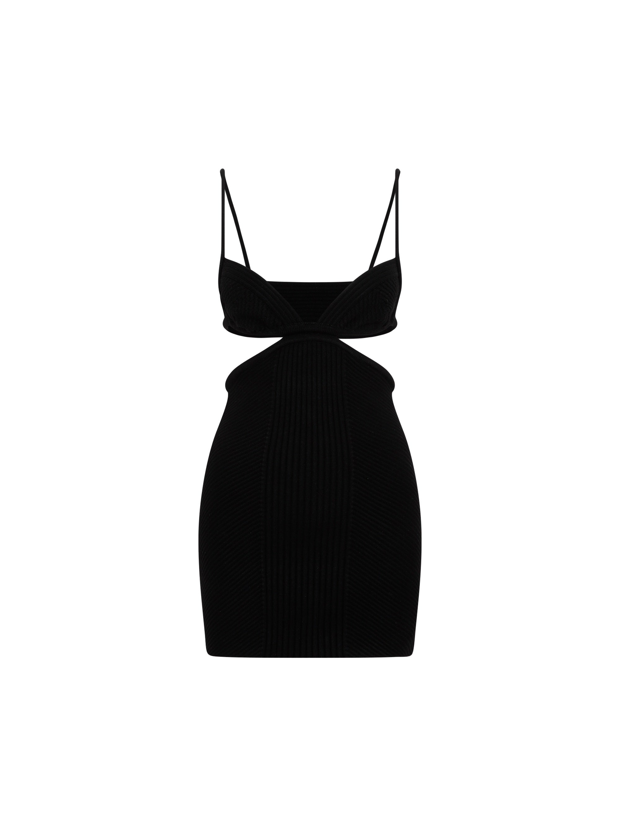 Cut Out Ribbed Mini Dress