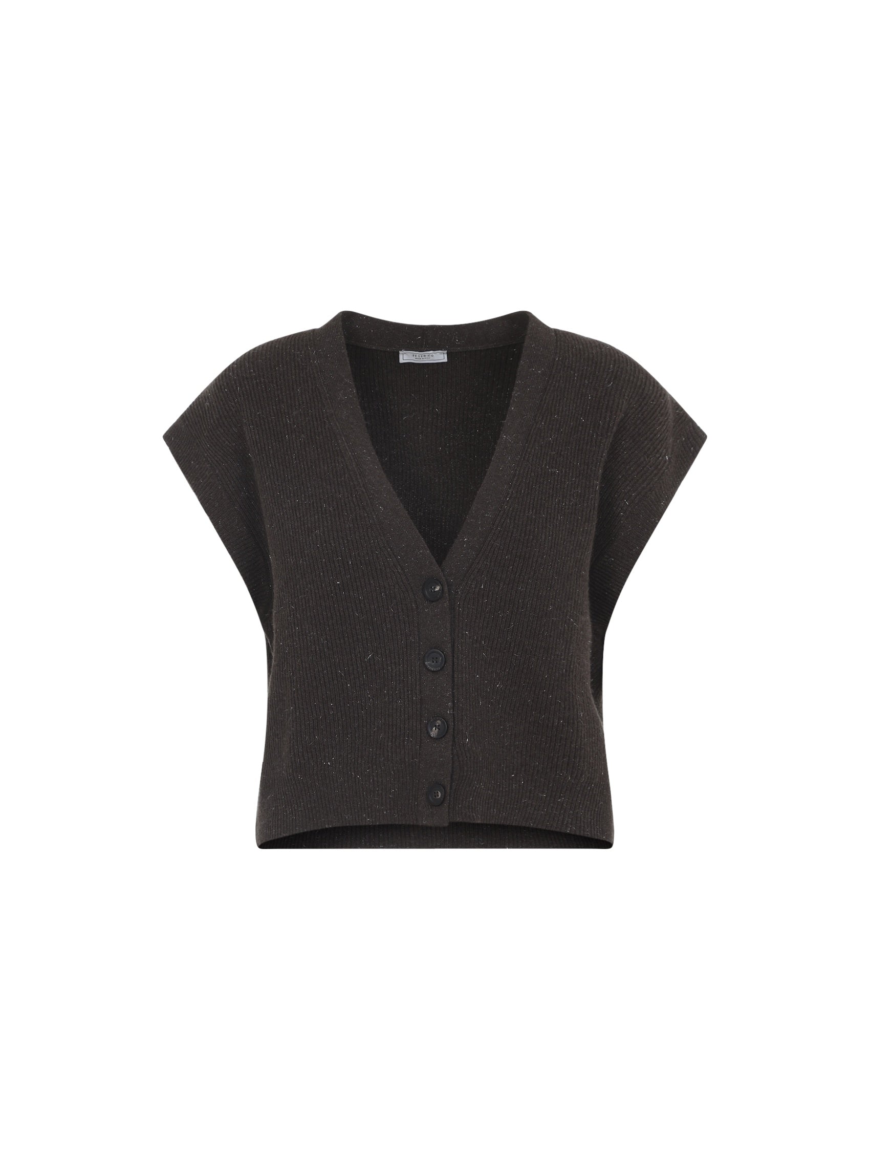 Lurex Sleeveless Cardigan
