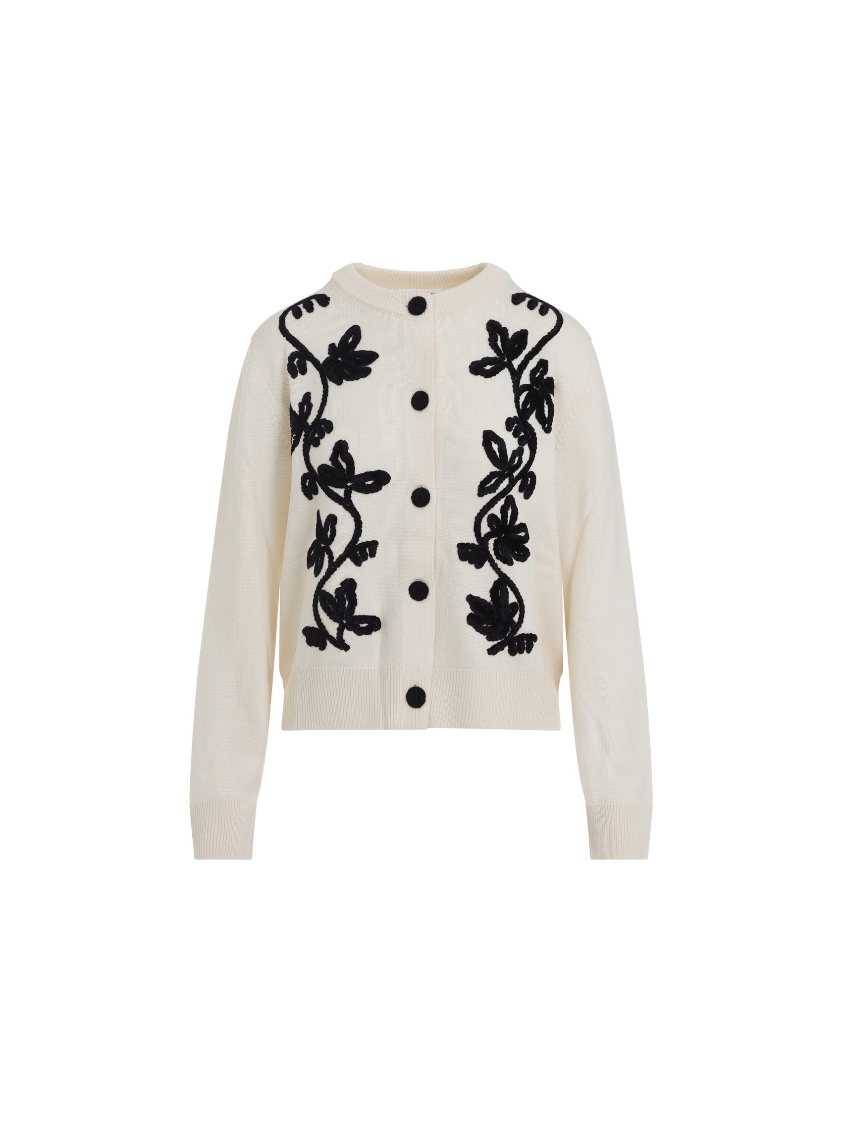 Cn Long Sleeves Cardigan With Velvet Embroidery