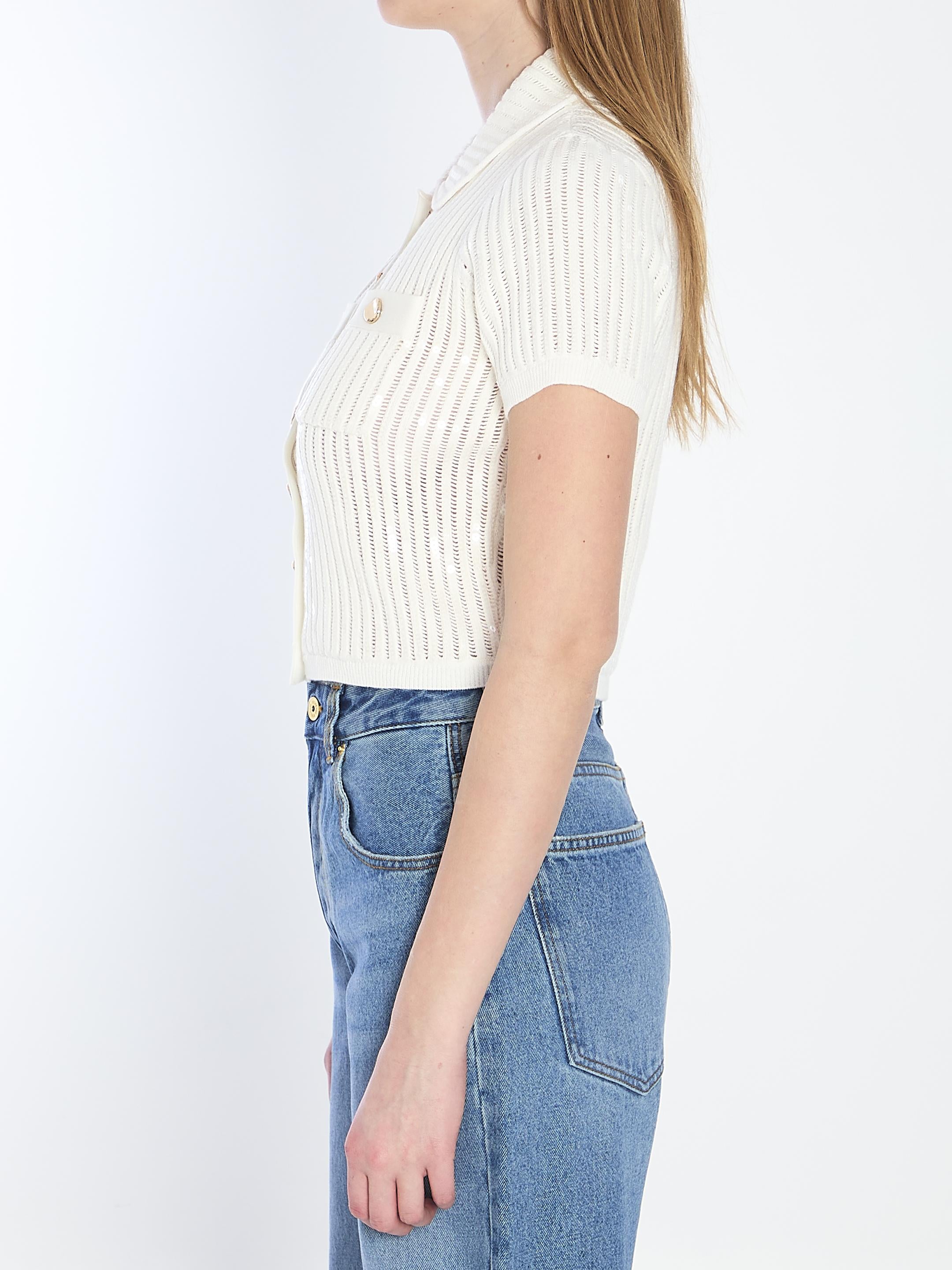 Sequinis crochet top