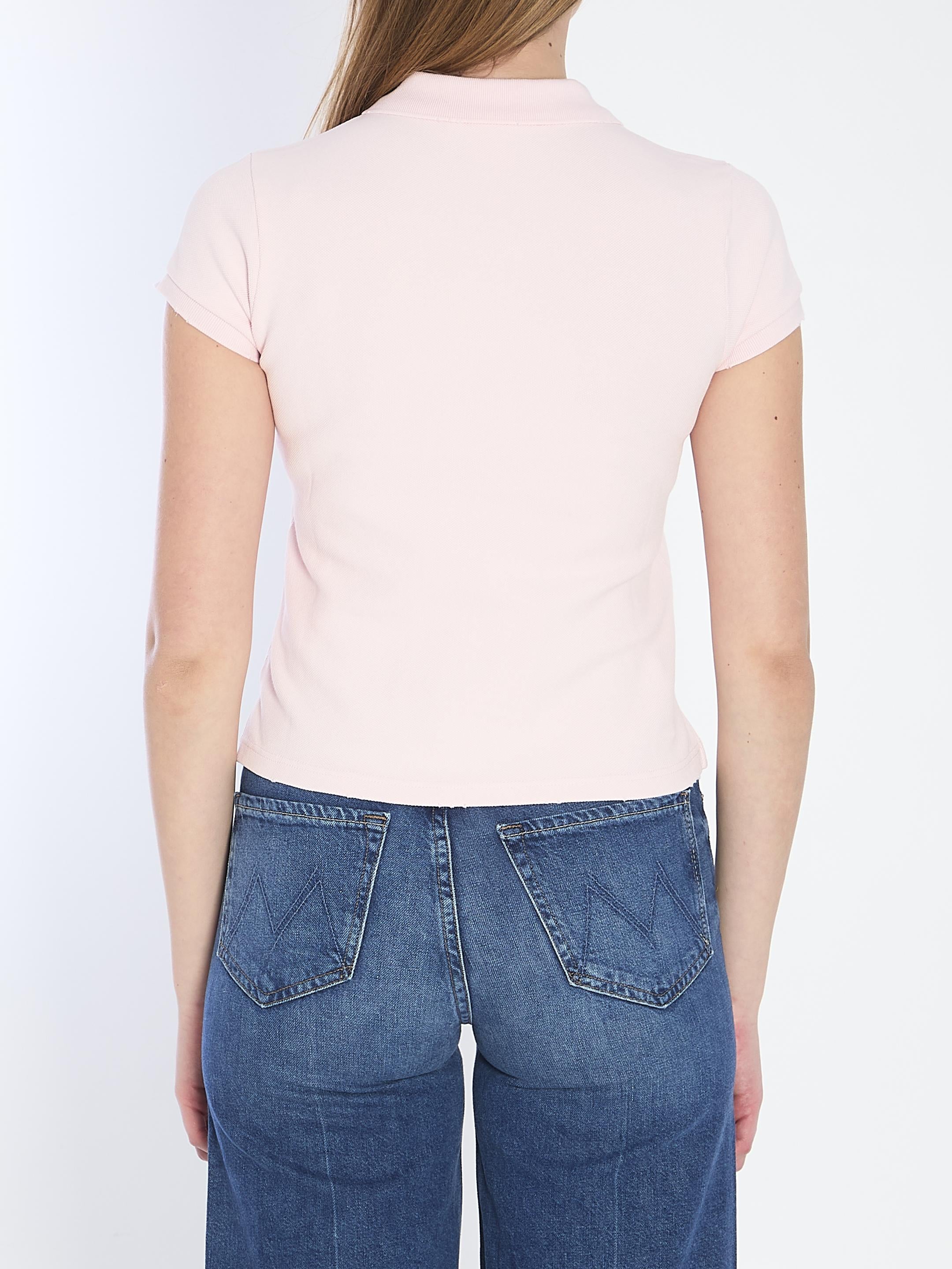 Cropped polo-style cardigan