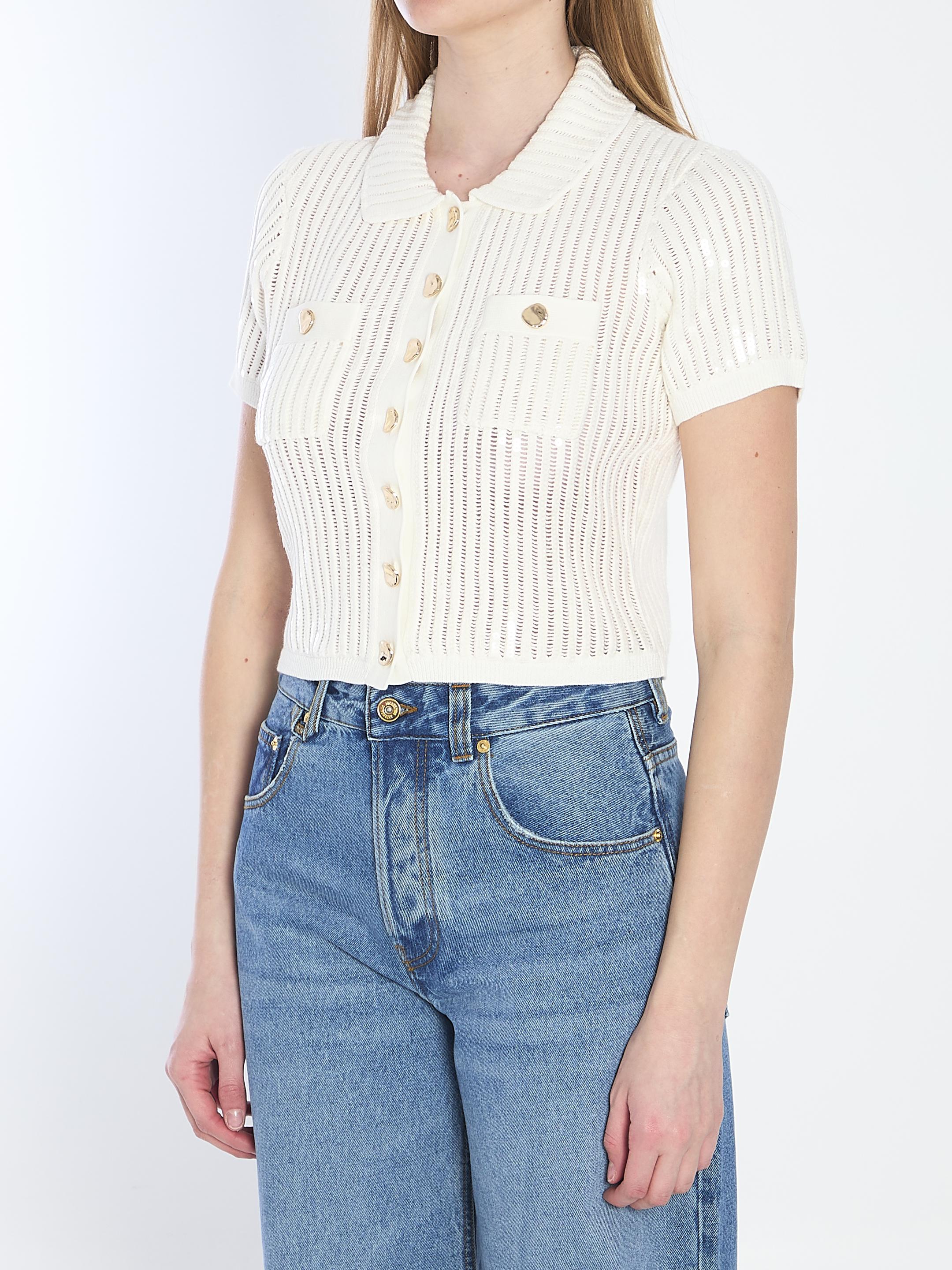 Sequinis crochet top