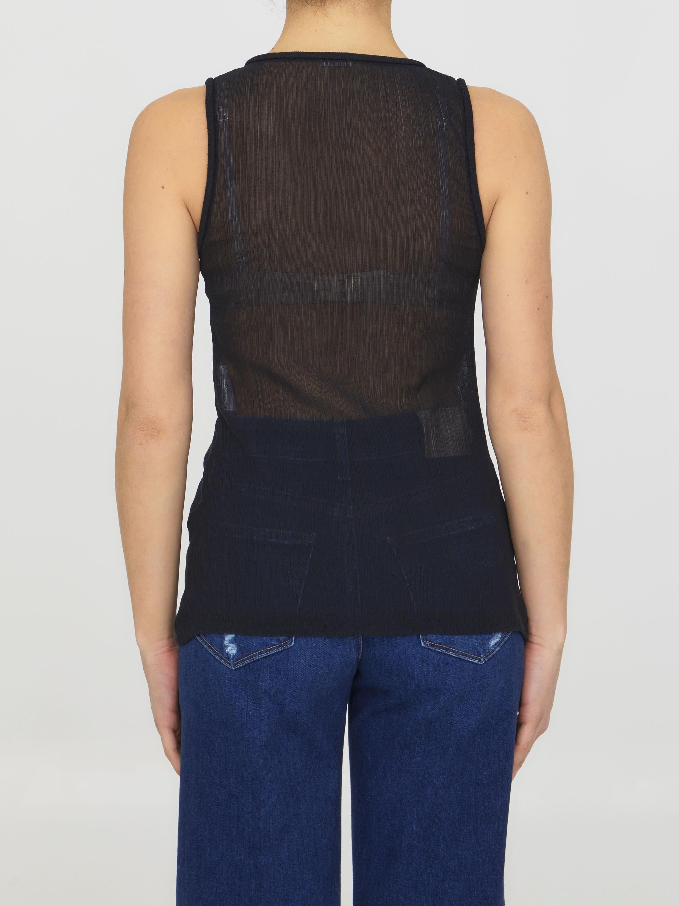 Semi-sheer tank top