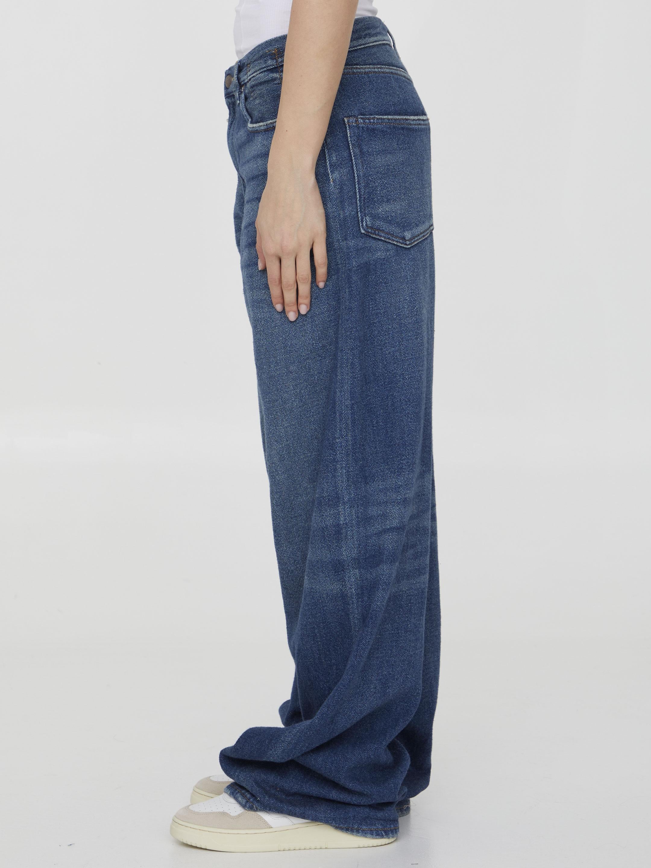 Blue denim jeans