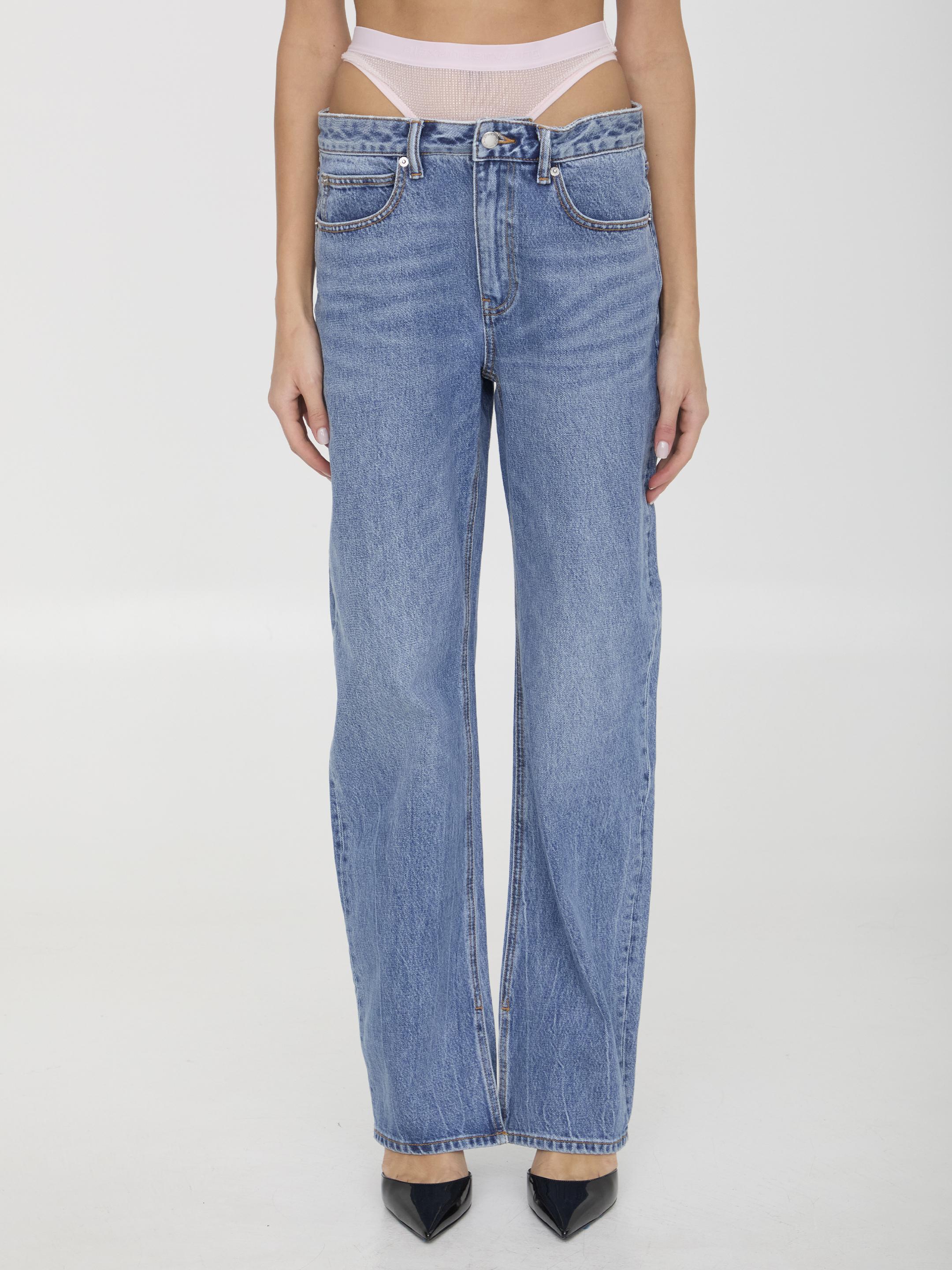 Pre-styled underwear jeans