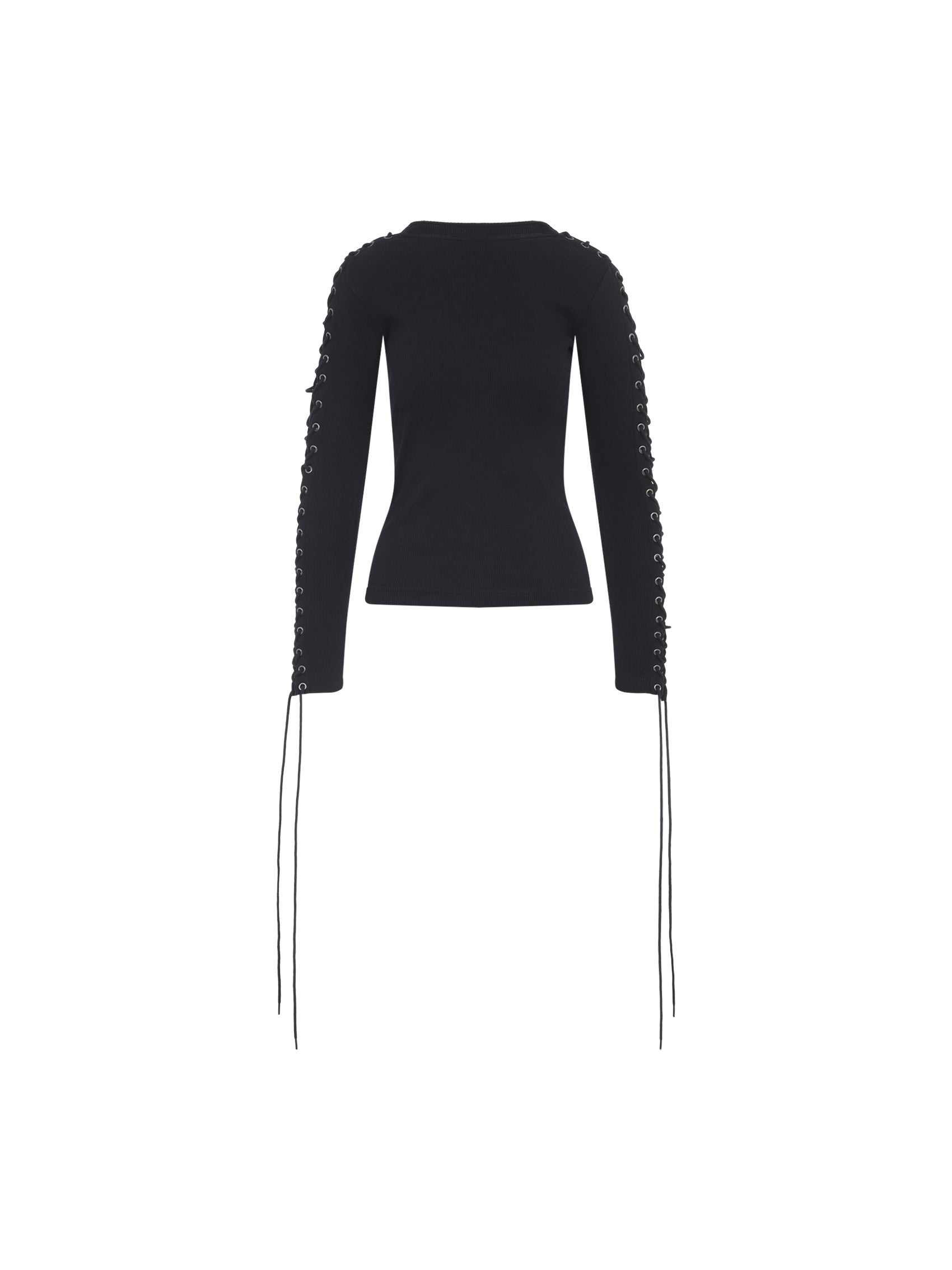 Lace-Up Long Sleeves T--Shirt