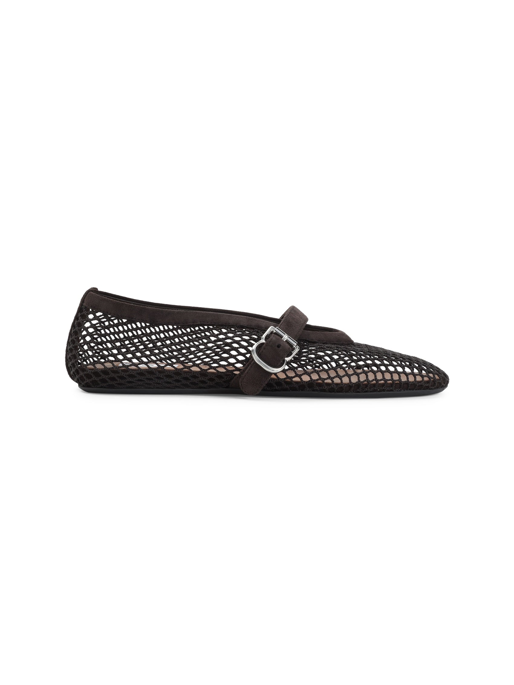 Fishnet Suede Flat Ballerinas