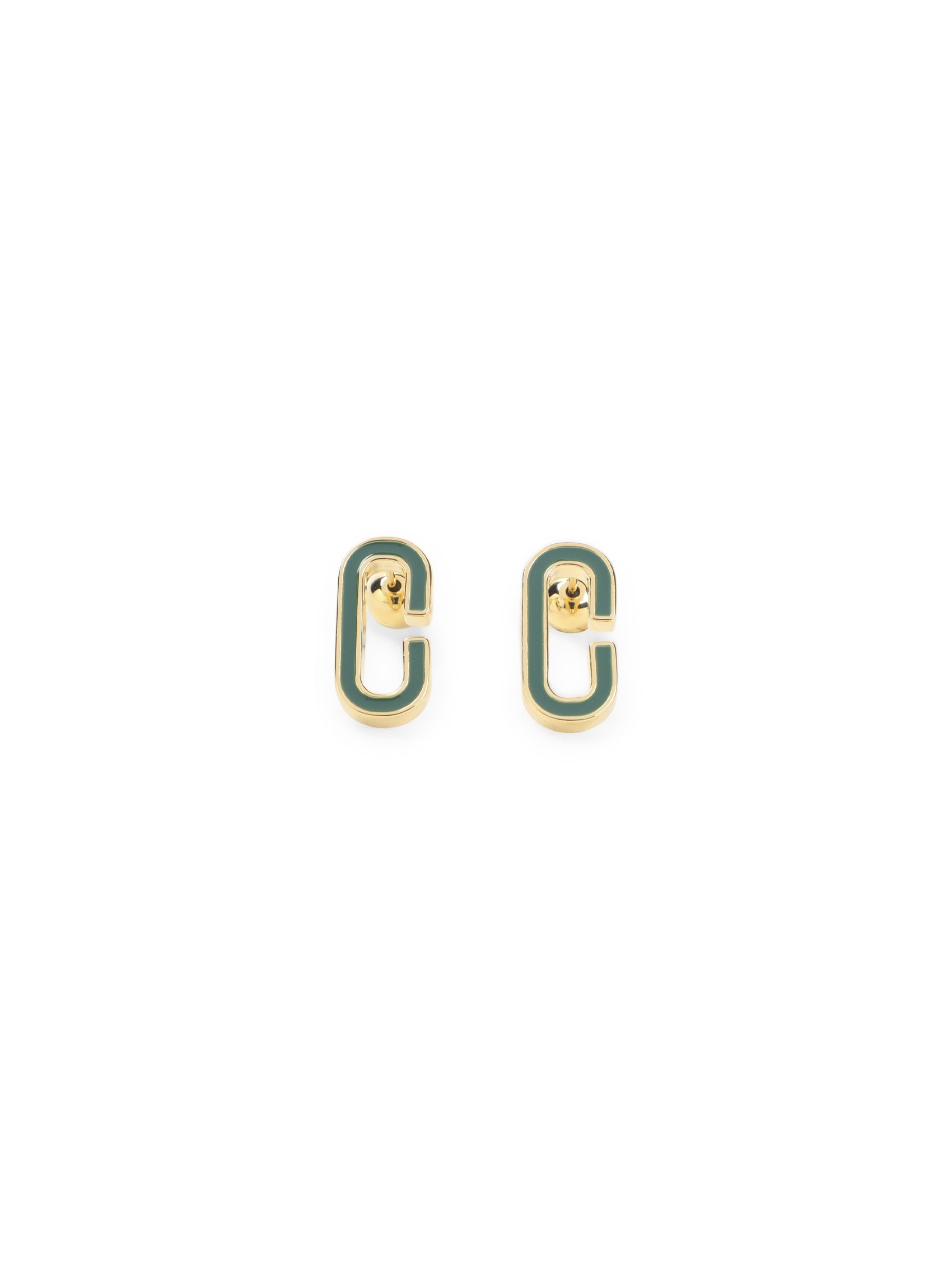 Enamel C Link Stud Earrings