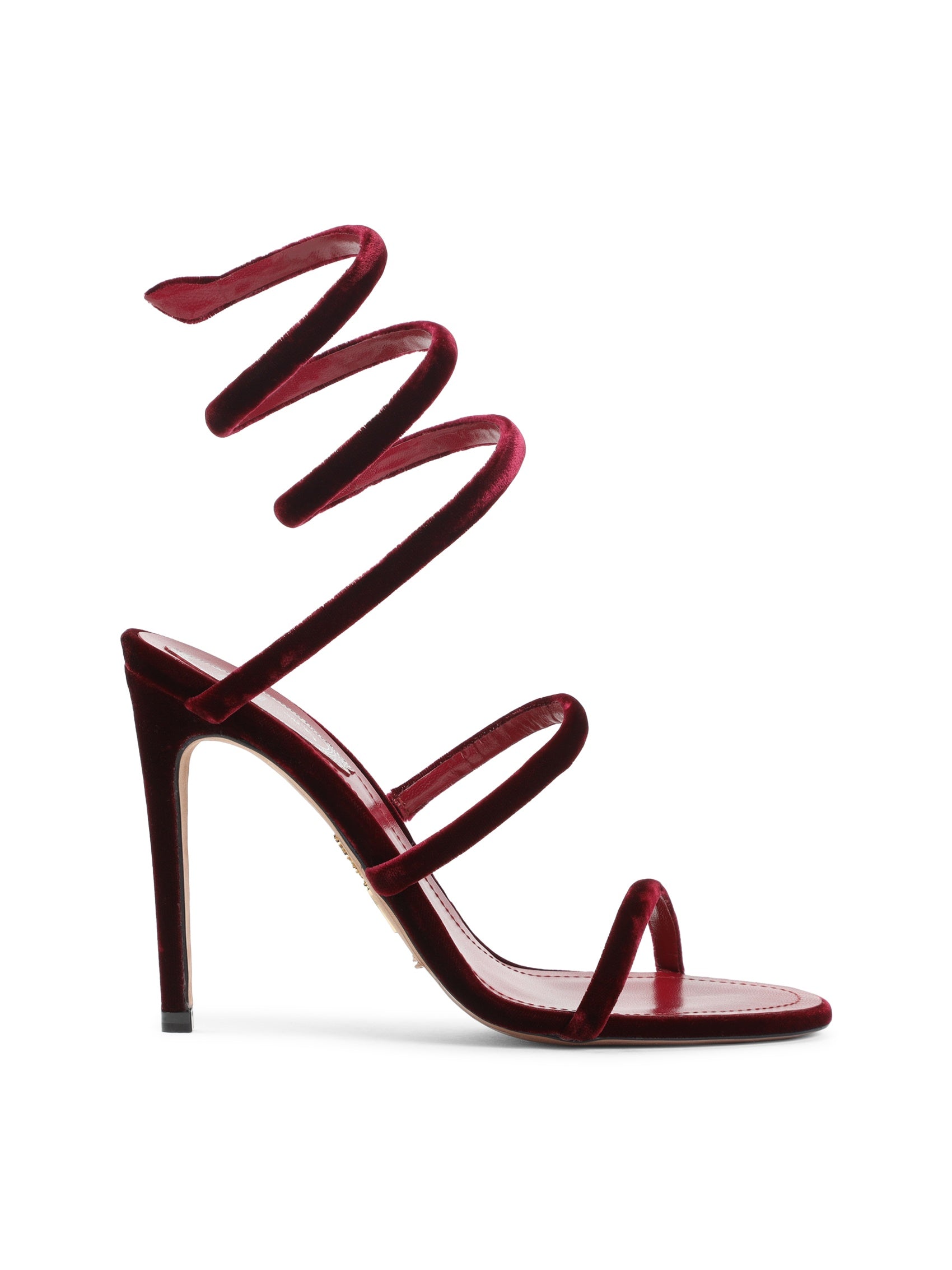 René Caovilla Velvet Snake Sandals
